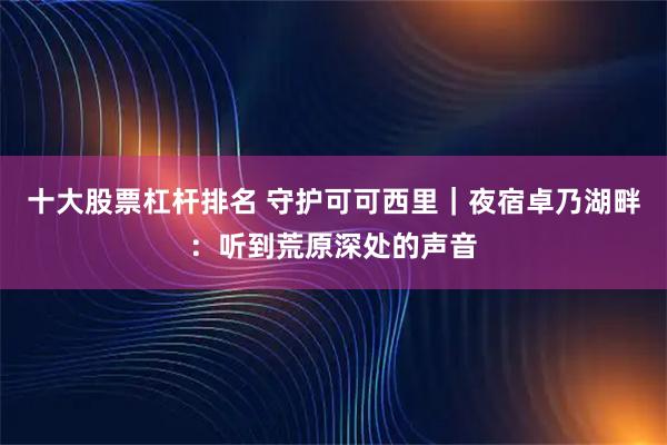 十大股票杠杆排名 守护可可西里｜夜宿卓乃湖畔：听到荒原深处的声音